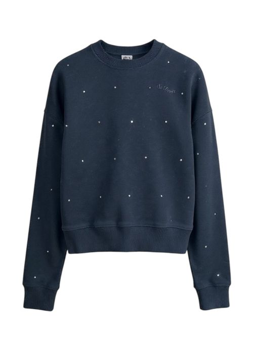 felpa donna nero con strass MC2 Saint Barth | CASEY W ALL OVER STRASSSB 00